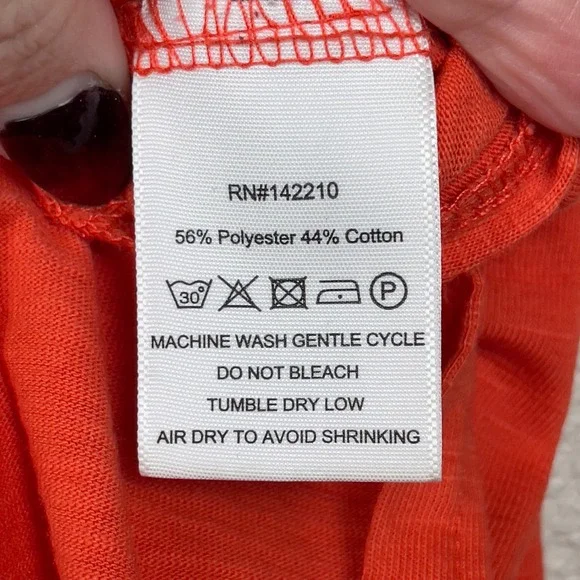 MERSEA Catalina Slub Tee Orange Red Oversized French Tuck Side Slit One Size - Picture 10 of 13